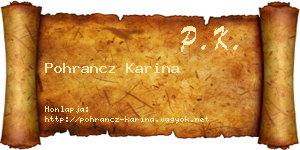 Pohrancz Karina névjegykártya